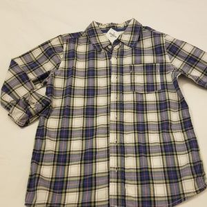 NWT OSH KOSH BLUE PLAID OXFORD BOYS SIZE 10